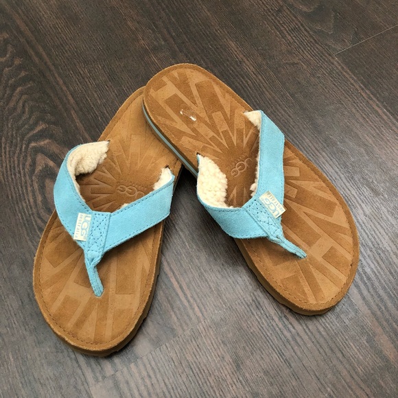 shearling lined flip flops